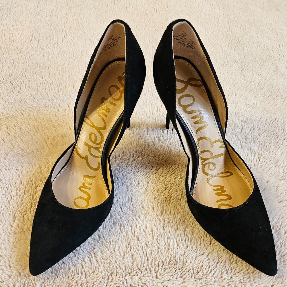 Sam Edelman Black Suede Pointed Toe Pumps